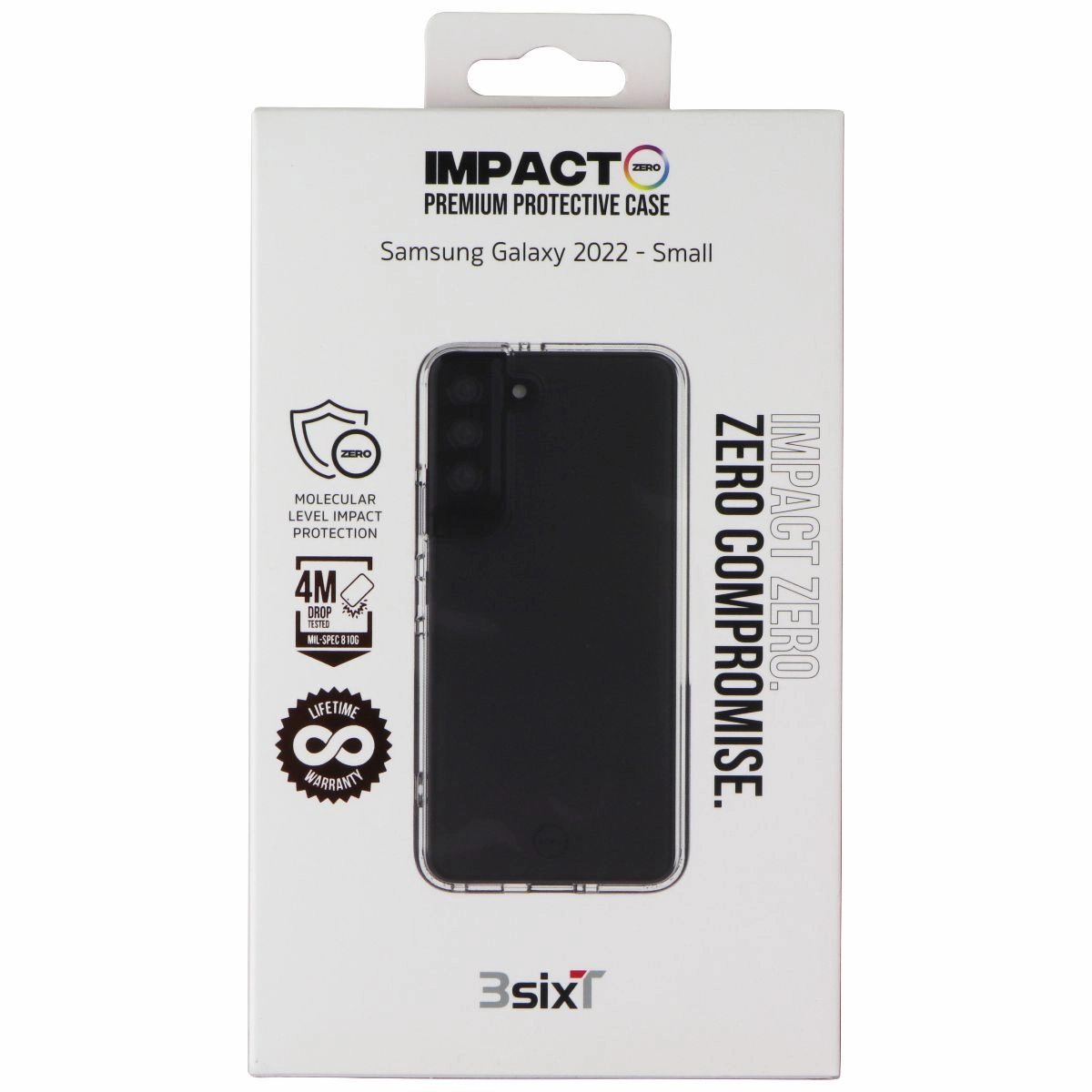 3SIXT Impact Zero Series Case for Samsung Galaxy S22 (2022 / Small) - Clear Soft Detail