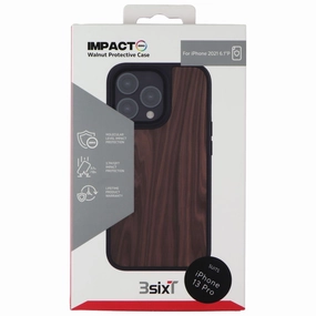 3SIXT Impact Zero Walnut Case for iPhone 13 Pro - Black/Walnut Wood Student Gear