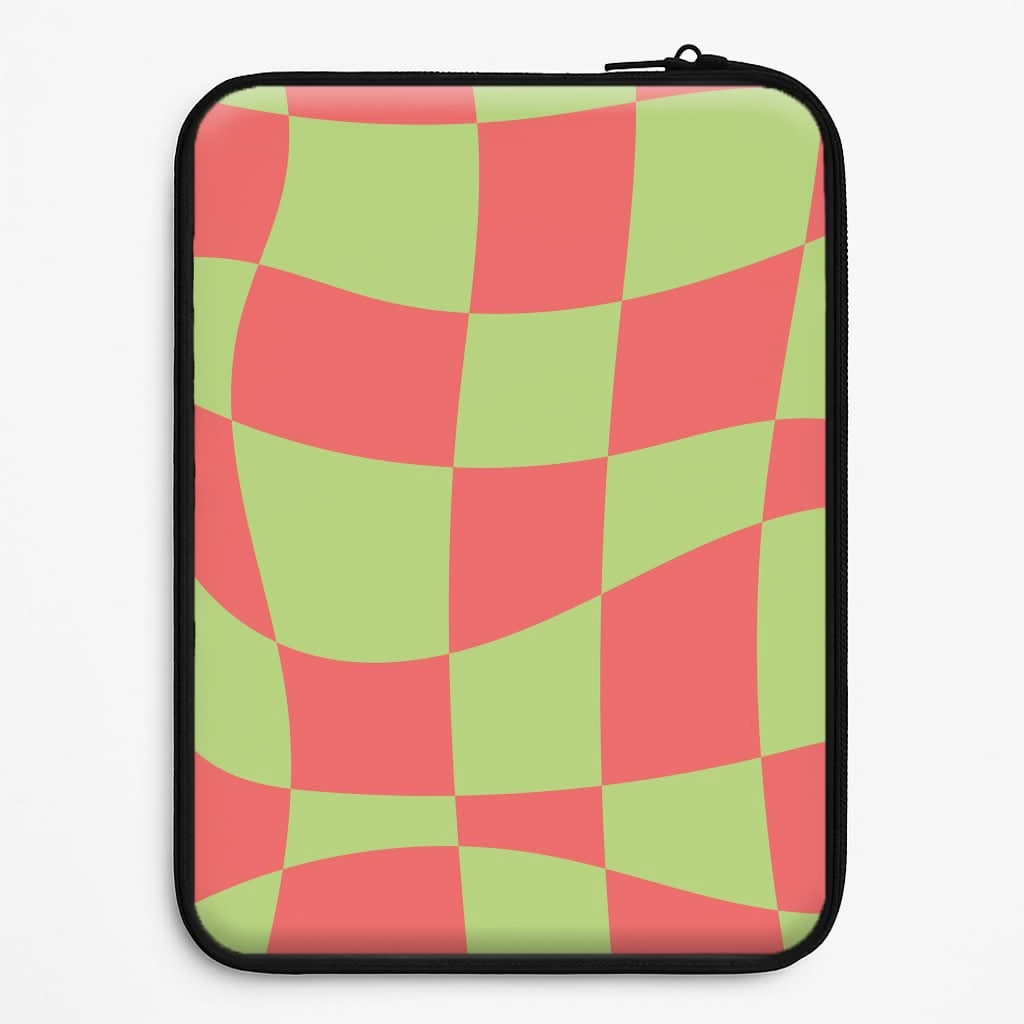 daily accessory Abstract Red And Green Christmas Pattern Laptop Sleeve