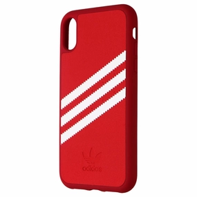 Adidas 3-Strips Snap Case for Apple iPhone XR Smartphones - Red/White Stripe Vivid Design Texture Slim Texture