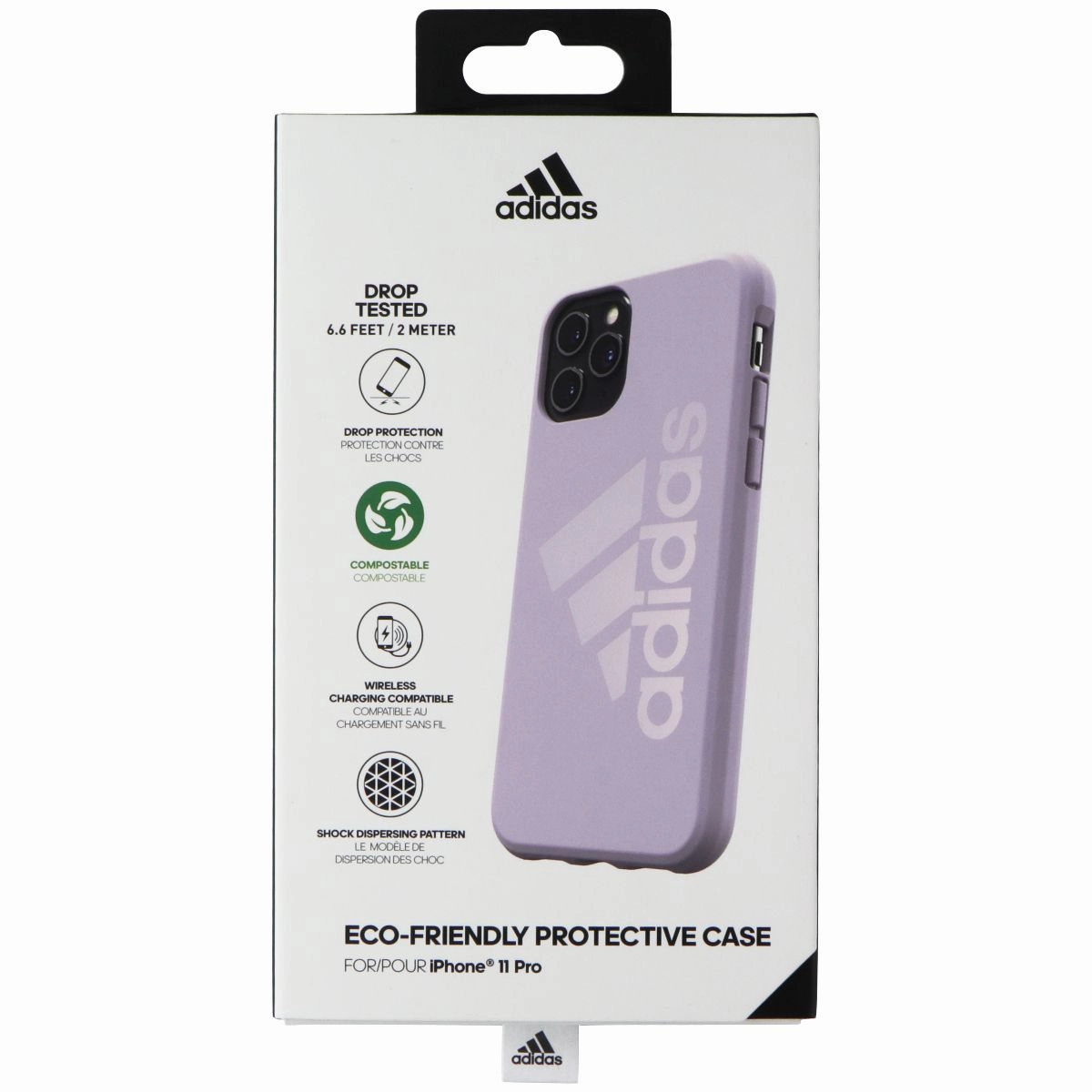 Adidas Eco-Friendly Protective Case for Apple iPhone 11 Pro - Lilac Unique Pattern