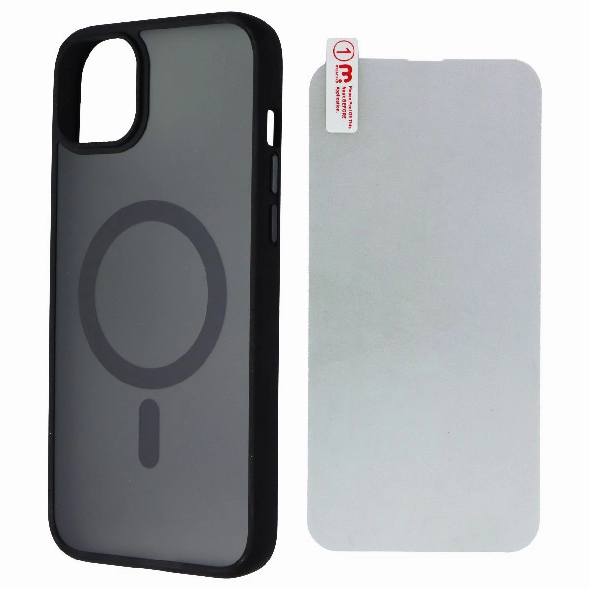 Refined Pattern Slim Comfort Mybat Pro Frosted Skin Feeling Case for MagSafe for Apple iPhone 14 Plus - Black