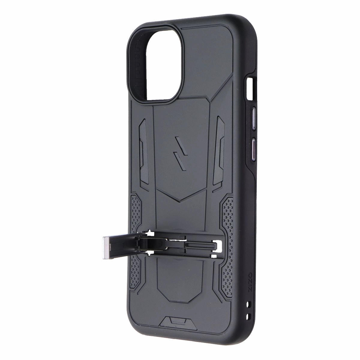 Flexible Touch Water Resistant Zizo Transform Series Kickstand Case for Apple iPhone 15 Smartphones - Black