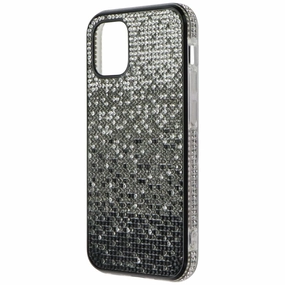 Light Design Stylish frame Airium Premium Case for Apple iPhone 12 Mini - Clear / Black Crystals