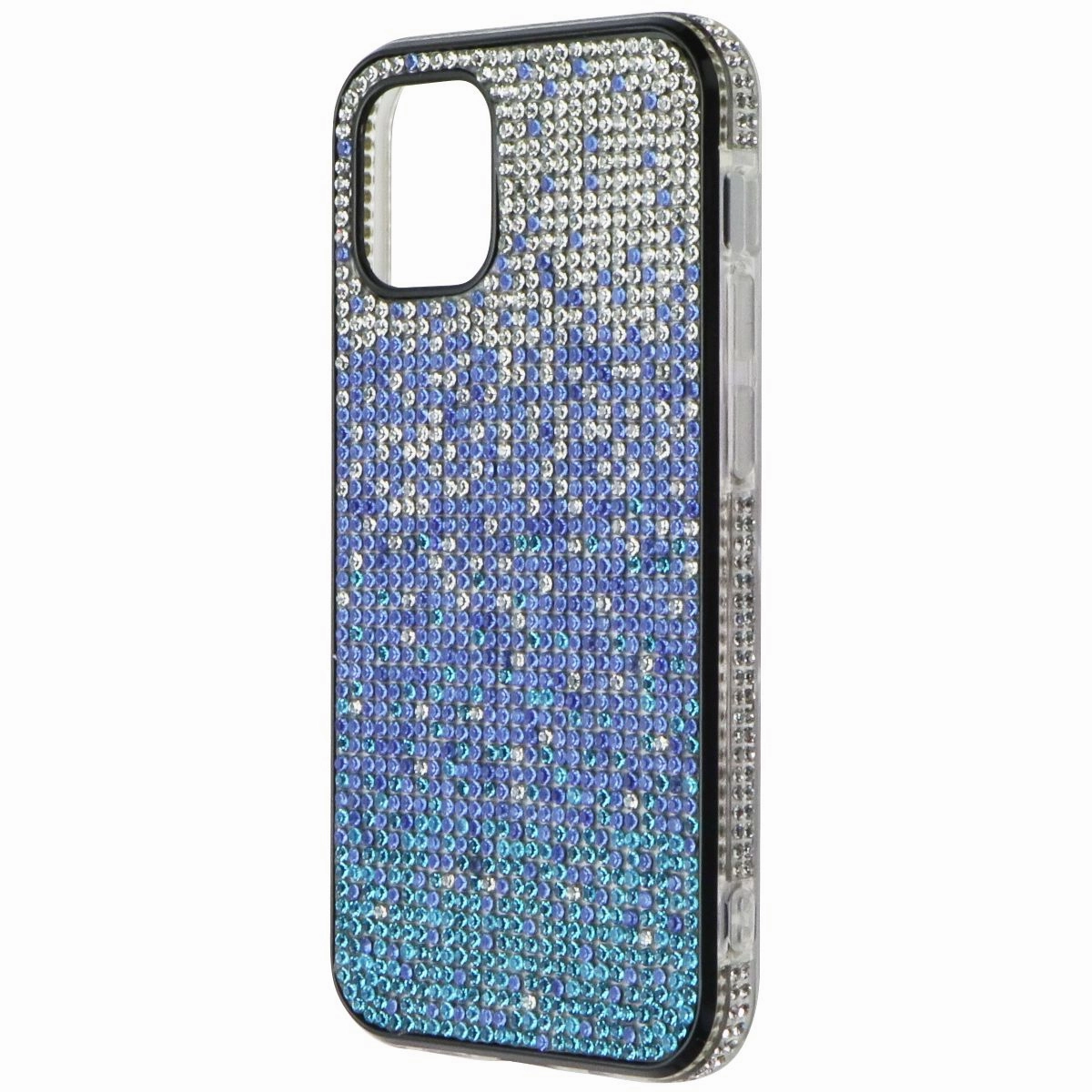 Sporty Design Smart Accessory Airium Premium Case for Apple iPhone 12 Mini - Clear/Blue/Green Crystals