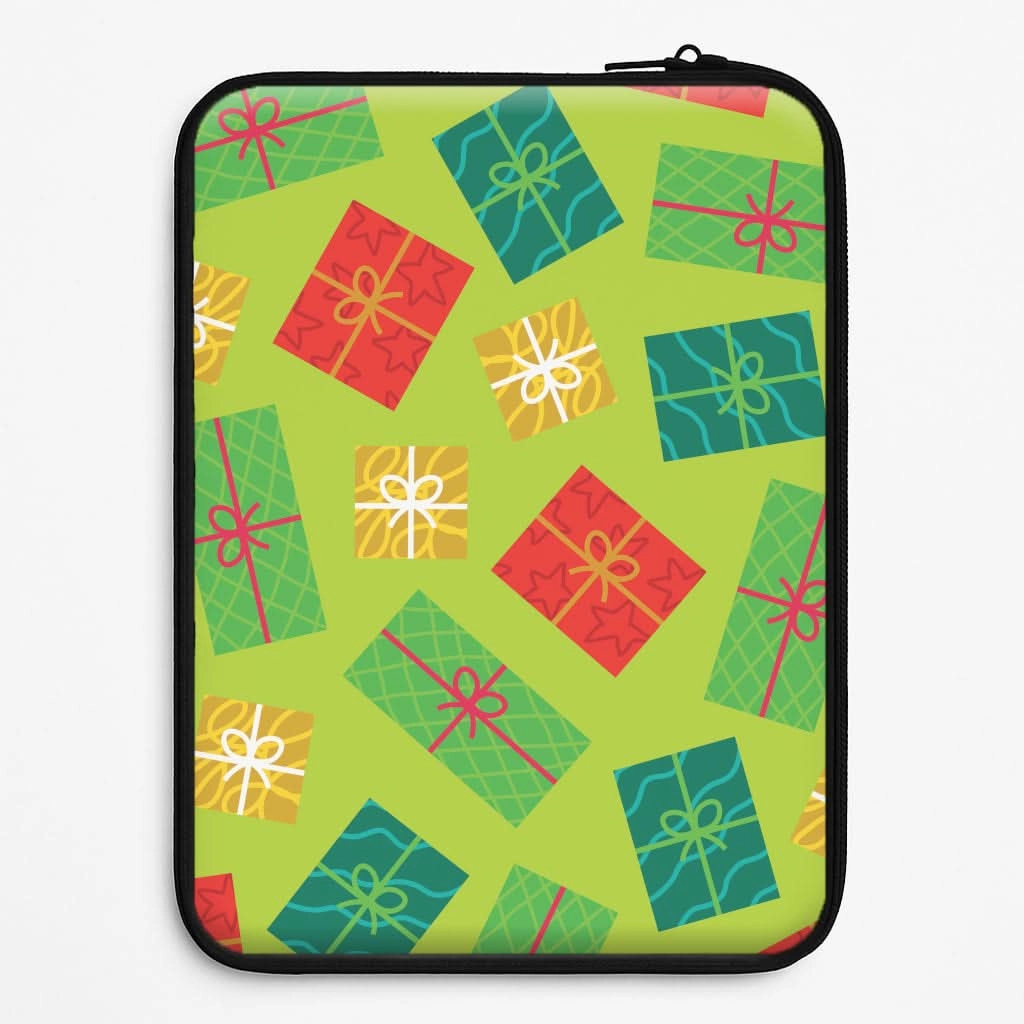 Colourful Abstract Christmas Presents Pattern Laptop Sleeve Minimal Touch