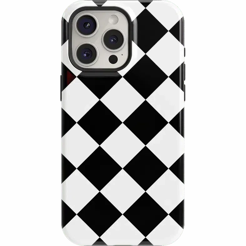 Black Checkerboard | High Contrast Design Case Colorful Accent