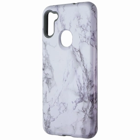MyBat Fuse Hybrid Series Dual-Layer Case for Samsung Galaxy A11 - White Marble Premium Texture Elegant Texture