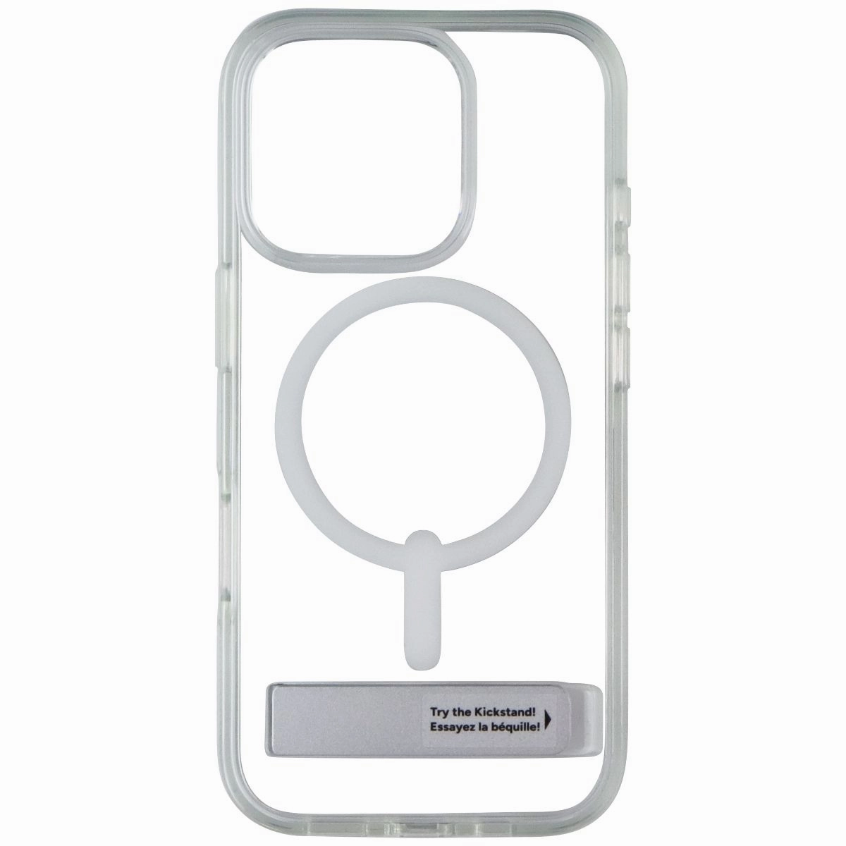 ZAGG Crystal Palace Snap Kickstand Case for MagSafe for iPhone 16 Pro - Clear Stylish Finish Texture