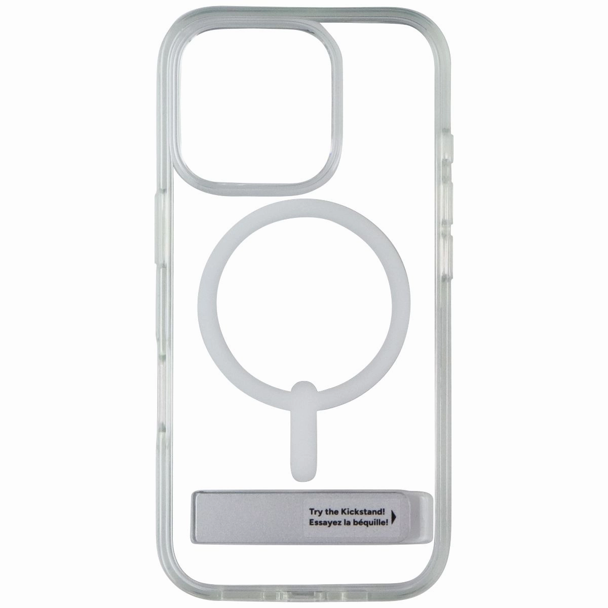 Hybrid Material Build Handheld device ZAGG Crystal Palace Snap Kickstand Case for MagSafe for iPhone 16 Pro - Clear