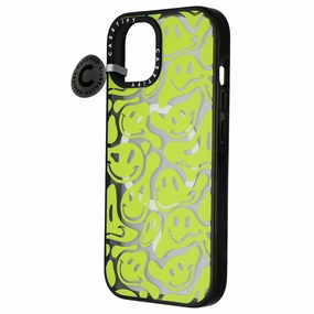 Casetify Impact Series Case for MagSafe for iPhone 15 - Acid Smiles Neon Green Stylish Look