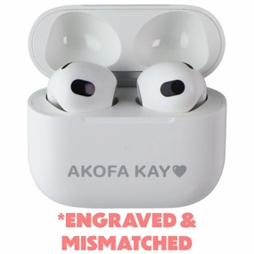 Matte Pattern Layer Glossy surface Apple AirPods (3rd Gen) Earbuds with MagSafe Case (A2566) ENGRAVED/MISMATCHED