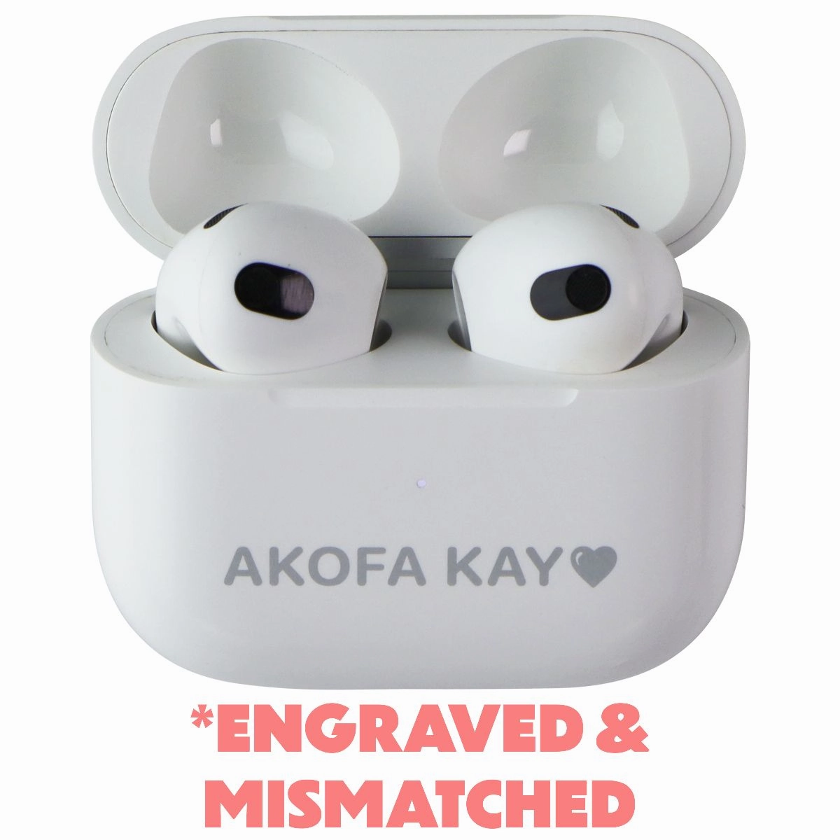 Matte Pattern Layer Glossy surface Apple AirPods (3rd Gen) Earbuds with MagSafe Case (A2566) ENGRAVED/MISMATCHED