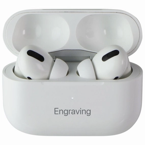 Stylish Cover Polished Look Apple AirPods Pro (1st Gen) A2190 with MagSafe Charging Case - White/Engraving*