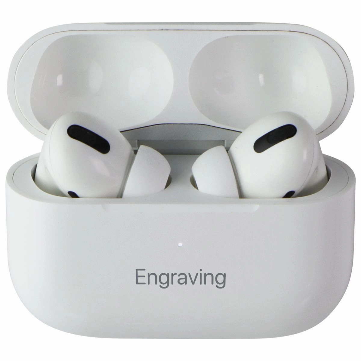 Stylish Cover Polished Look Apple AirPods Pro (1st Gen) A2190 with MagSafe Charging Case - White/Engraving*