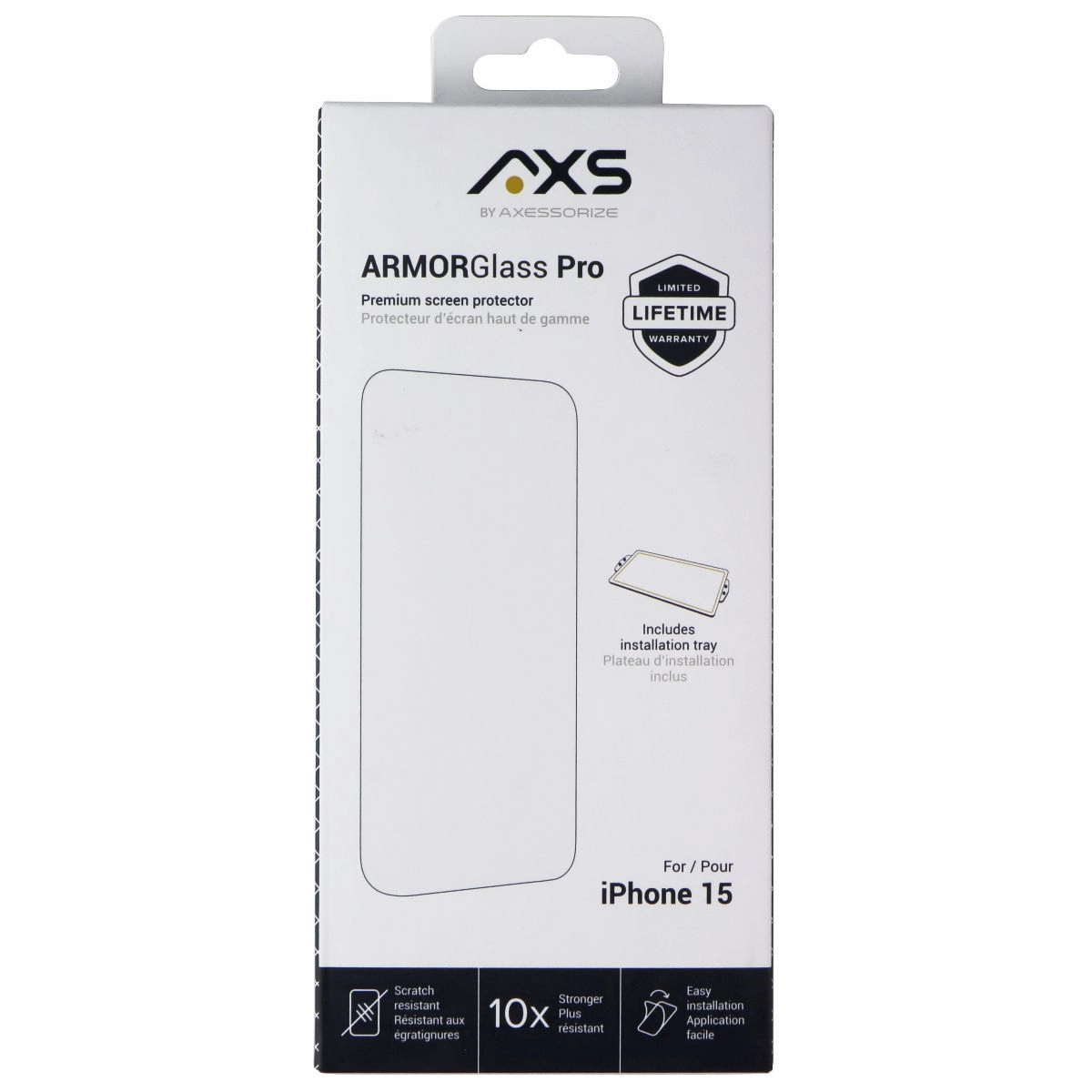 Axessorize ArmorGlass Pro Screen Protector for Apple iPhone 15 anti dust glass