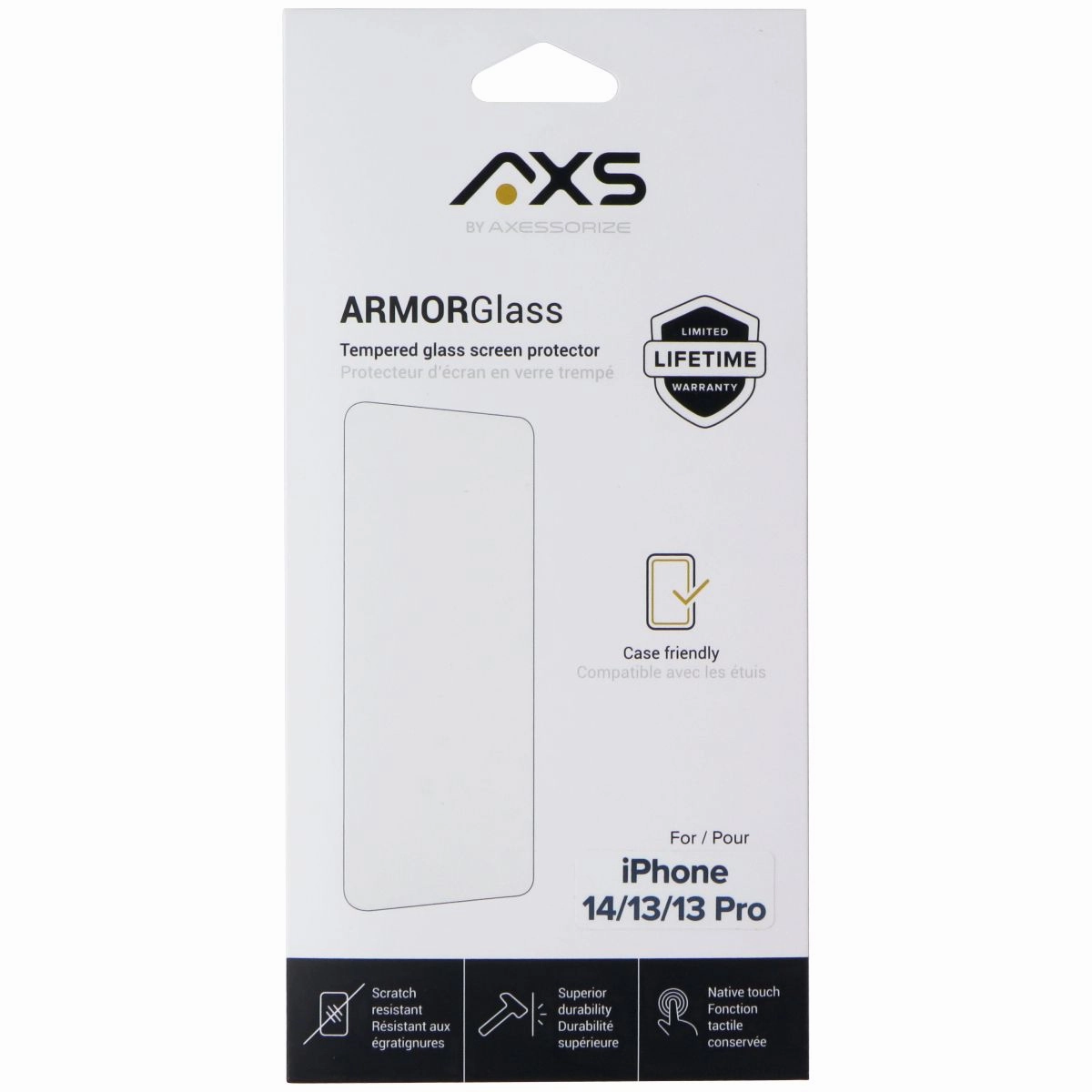 Axessorize ArmorGlass Screen Protector for Apple iPhone 14/13/13 Pro privacy glass shield