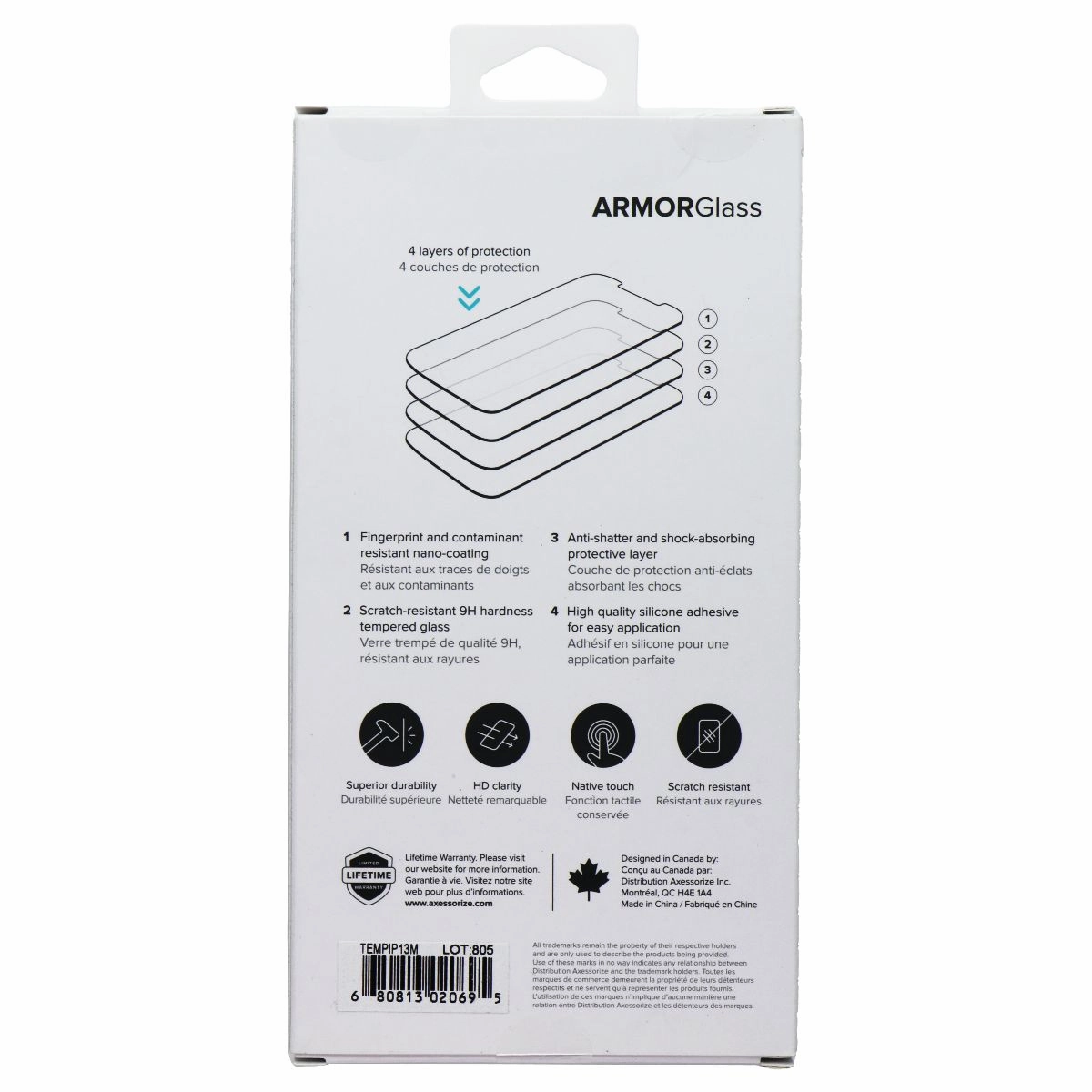 Nano Film Axessorize ArmorGlass Tempered Glass for iPhone 13 mini - Clear