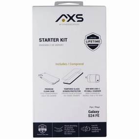 AXS Starter Kit (Case   Glass   Charger) for Samsung Galaxy S24 FE - Clear Casual Wear Minimal Feel