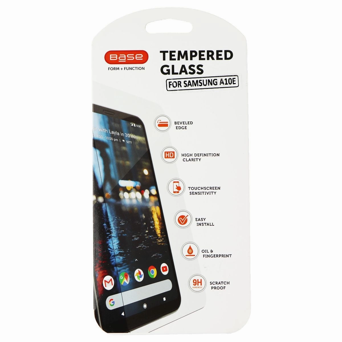 Base Tempered Glass Screen Protector for Samsung A10e - Clear Privacy Screen Guard