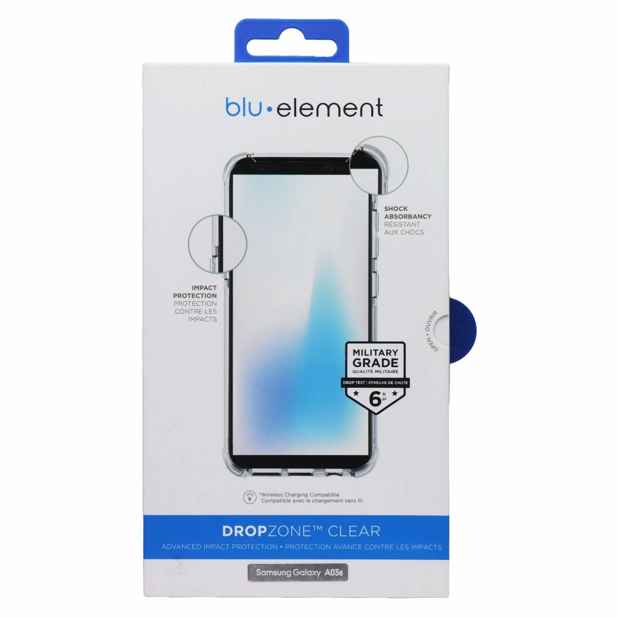 Sleek Build BLU Element DropZone Clear Series Case for Samsung Galaxy A03s - Clear