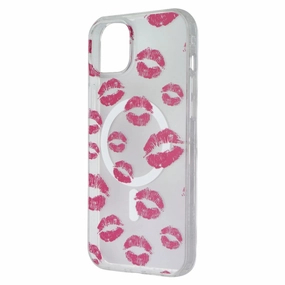 Durable Form Shock Resistant MyBat Pro Mood Series Hard Case for MagSafe for iPhone 15 Plus - Kisses/Clear