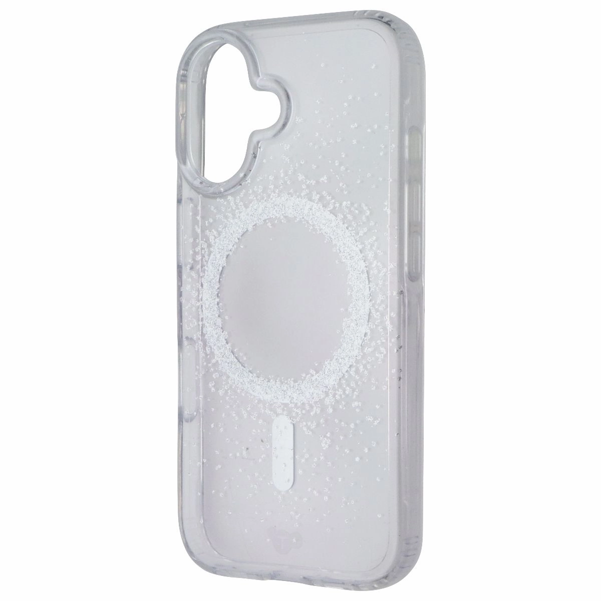 Tech21 Evo Sparkle Series Case for MagSafe for Apple iPhone 16 - Clear/Silver Tactile Buttons