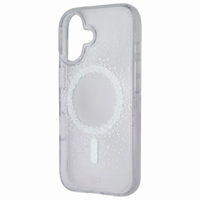 Tech21 Evo Sparkle Series Case for MagSafe for Apple iPhone 16 - Clear/Silver Tactile Buttons