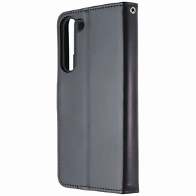 MyBat MyJacket Wallet Case for Samsung Galaxy S23  (Plus) - Black Leather Protective Fit