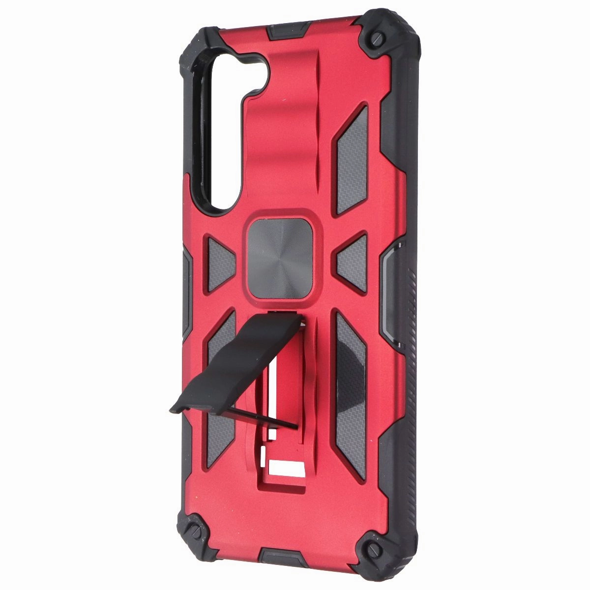 MyBat Rugged Kickstand Case for Samsung Galaxy S23 Plus - Red / Black Rugged Edge Urban Minimalism