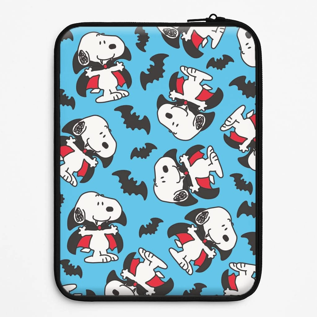 Cartoon Beagle Vampire And Bats Pattern Laptop Sleeve Anti Scratch Layer Protective Detailing