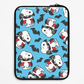 Cartoon Beagle Vampire And Bats Pattern Laptop Sleeve Anti Scratch Layer Protective Detailing