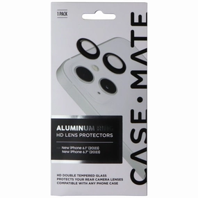 safety tempered glass Case-Mate Aluminum Ring HD Lens Protectors for Apple iPhone 15 / 15 Plus - Black