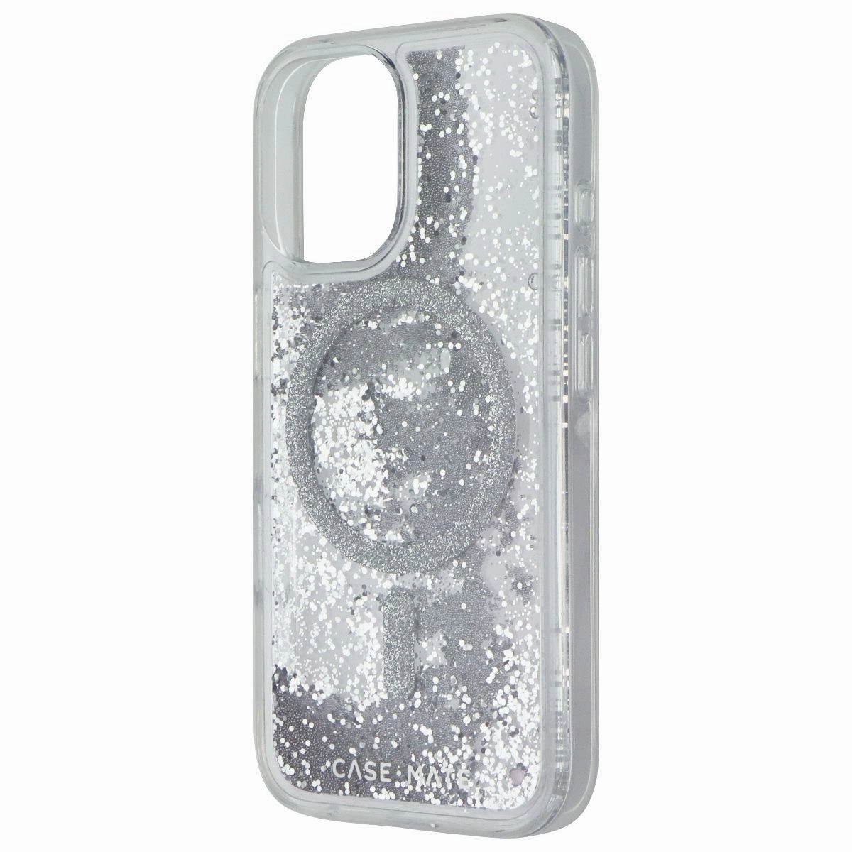 Minimal Surface Case-Mate Waterfall Case with MagSafe for Apple iPhone 16 - Silver Glitter