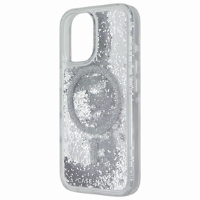 Minimal Surface Case-Mate Waterfall Case with MagSafe for Apple iPhone 16 - Silver Glitter