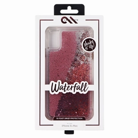 Soft Surface Case-Mate Waterfall Liquid Glitter Case for Apple iPhone XS Max - Rose Gold