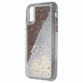 Case-Mate Waterfall Liquid Glitter Case for iPhone Xs and iPhone X - Clear/Gold Soft Protection Layer