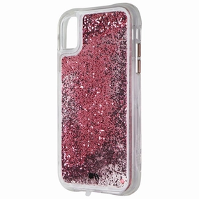 Durable Look Compact Style Case-Mate Waterfall Series Liquid Glitter Case for Apple iPhone XR - Rose Gold