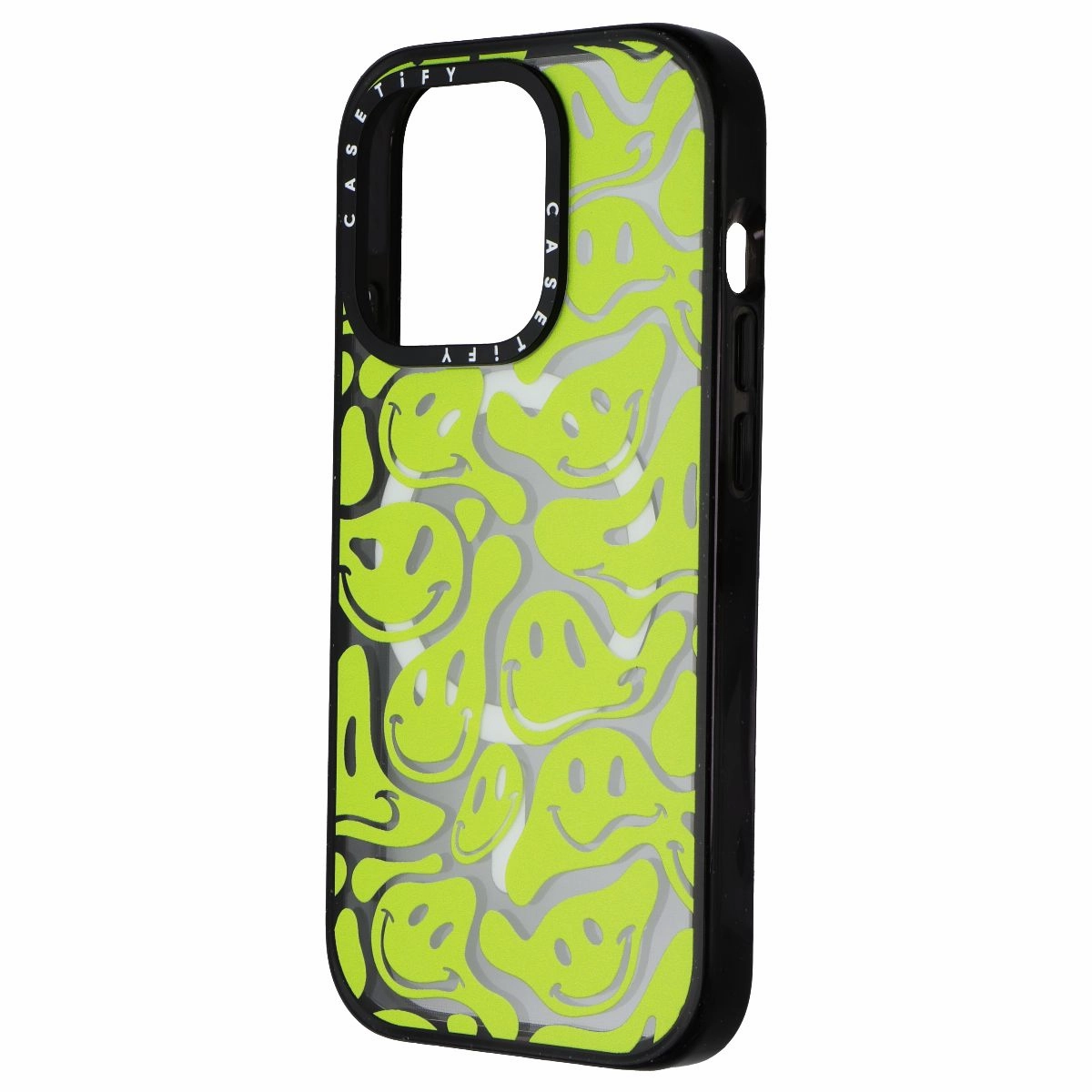 Classic Grip Modern Edge Layer CASETiFY Impact Case for MagSafe for Apple iPhone 15 Pro Acid Smiles Neon Green