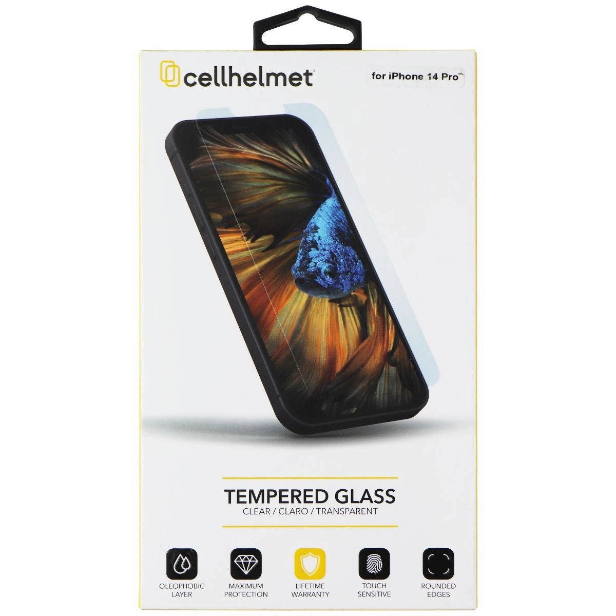 HD Clarity Shield Protective Coating Film CellHelmet Tempered Glass for Apple iPhone 14 Pro - Clear