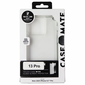 Hybrid Look Case-Mate Tough Case and Screen Protector for Apple iPhone 13 Pro - Clear