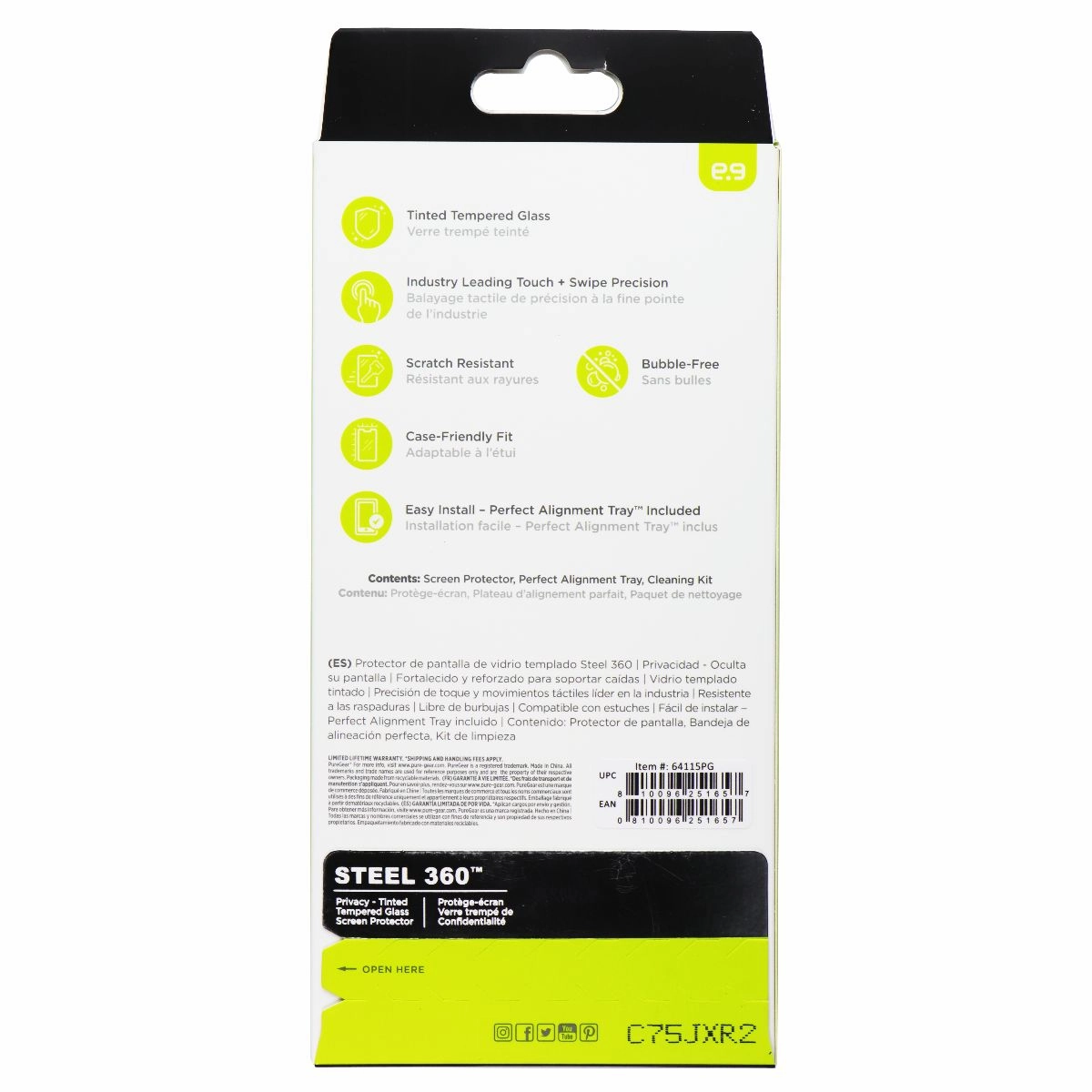 PureGear Steel 360 Privacy Glass Protector for Apple iPhone 14 Plus/13 Pro Max Screen Armor Pro Plus