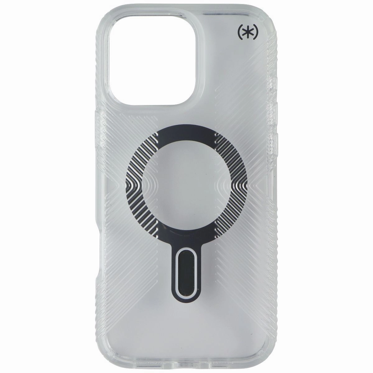 Speck Presidio2 Grip for MagSafe for Apple iPhone 16 Pro Max - Clear / Chrome Durable Look Tactile Feel