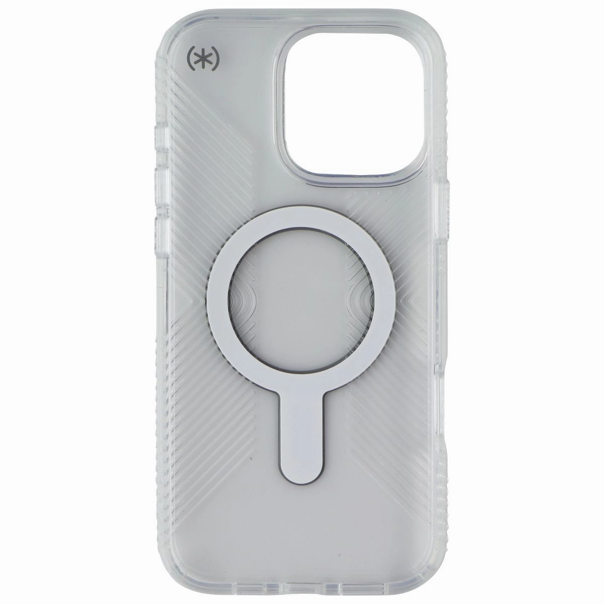 Speck Presidio2 Grip for MagSafe for Apple iPhone 16 Pro Max - Clear / Chrome Comfort Texture Finish