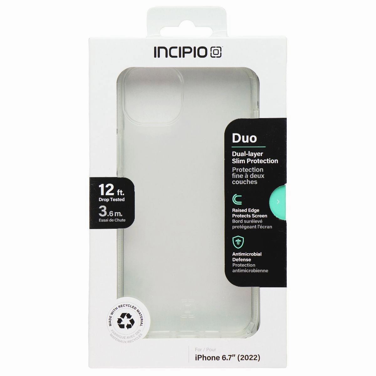 Incipio Duo Dual-Layer Slim Series Case for Apple iPhone 14 Plus - Clear Sporty Appeal