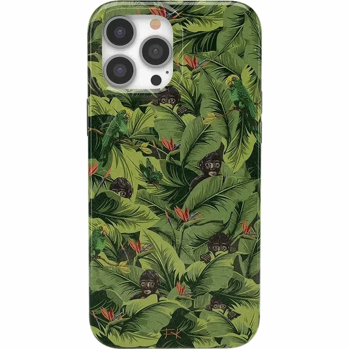 High protection Color Gradient Sneaky Monkeys | Frida Kahlo Jungle Floral Case