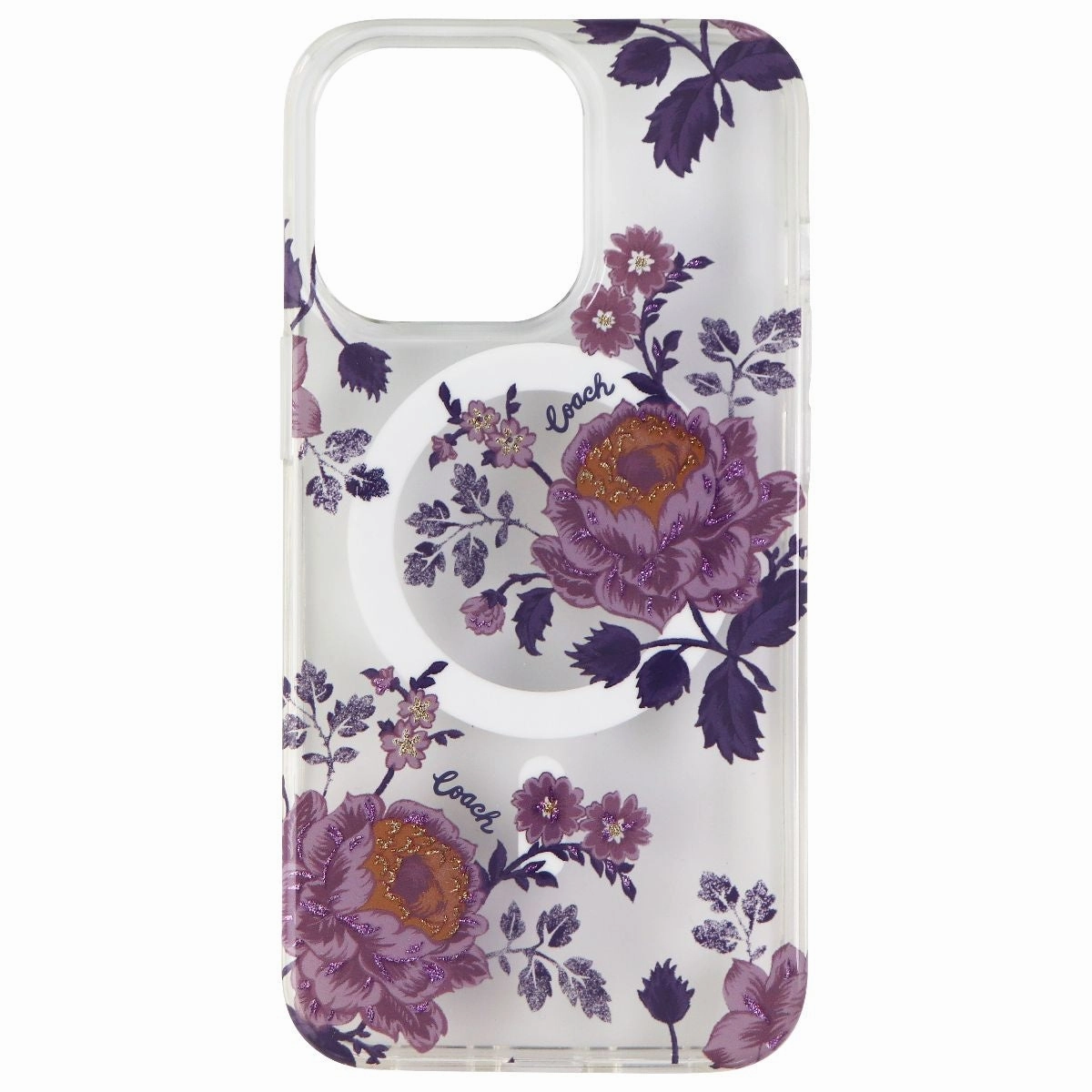 Modern Edge Layer Coach Protective Case for MagSafe for iPhone 13 Pro - Moody Floral Purple/Clear