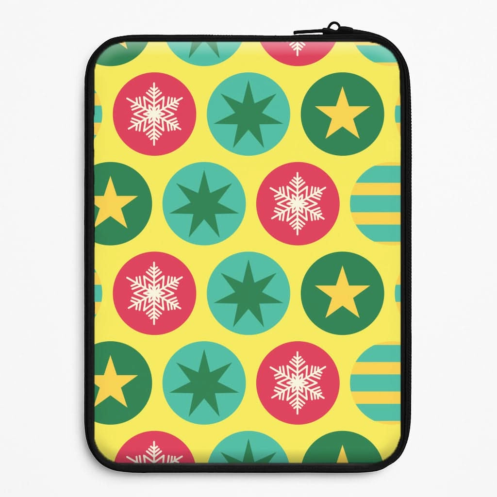 Comfort grip design Colourful Abstract Baubles Christmas Pattern Laptop Sleeve