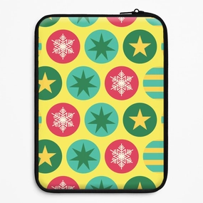 Comfort grip design Colourful Abstract Baubles Christmas Pattern Laptop Sleeve