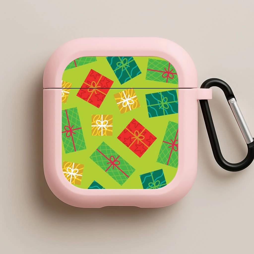 Colourful Abstract Christmas Presents Pattern AirPods Case Fashion Gadget Case